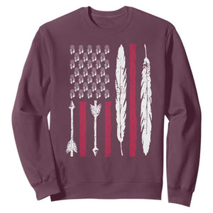 Vintage Native American Flag Sweatshirt Dreamcatcher And Feather Graphic