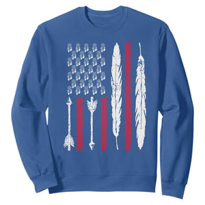 Vintage Native American Flag Sweatshirt Dreamcatcher And Feather Graphic