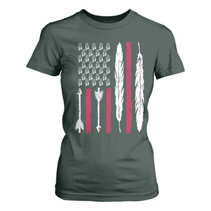 Vintage Native American Flag T Shirt For Women Dreamcatcher And Feather Graphic