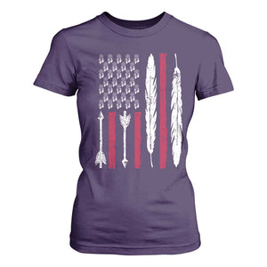 Vintage Native American Flag T Shirt For Women Dreamcatcher And Feather Graphic