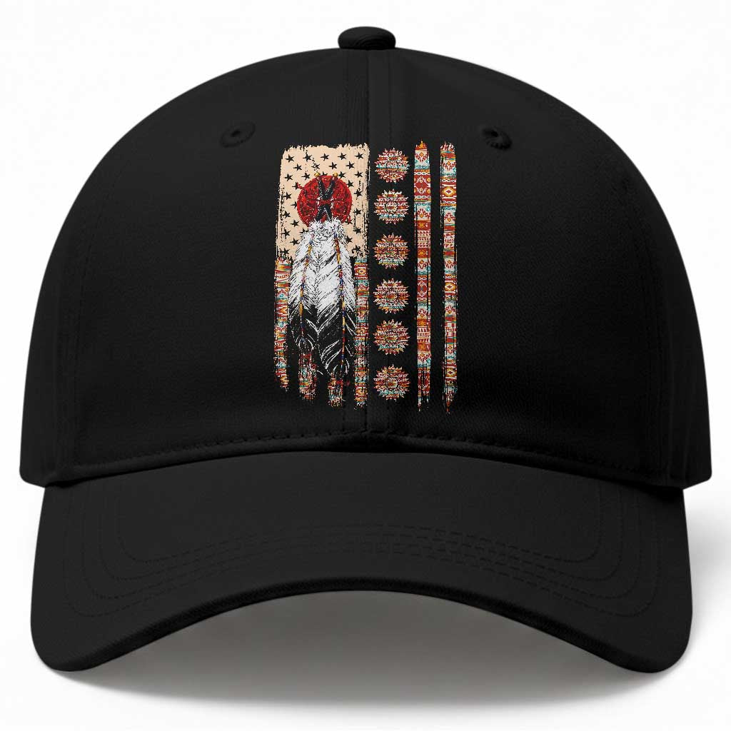 Proud Native American Flag Baseball Cap Tribal Sunflower Indigenous Peoples Day Gift TS12 Print Your Wear