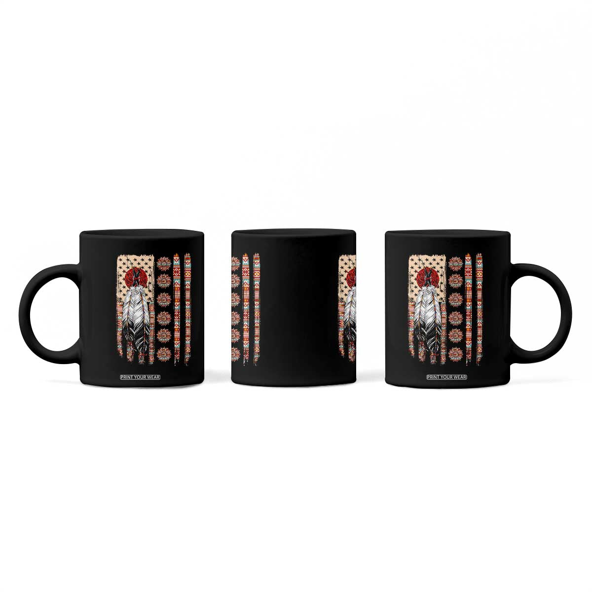 Proud Native American Flag Coffee Mug Tribal Sunflower Indigenous Peoples Day Gift