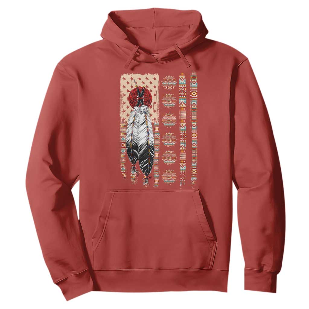 Proud Native American Flag Hoodie Tribal Sunflower Indigenous Peoples Day Gift