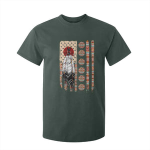 Proud Native American Flag T Shirt For Kid Tribal Sunflower Indigenous Peoples Day Gift
