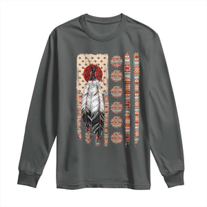 Proud Native American Flag Long Sleeve Shirt Tribal Sunflower Indigenous Peoples Day Gift