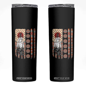 Proud Native American Flag Skinny Tumbler Tribal Sunflower Indigenous Peoples Day Gift