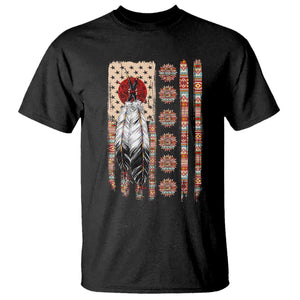 Proud Native American Flag T Shirt Tribal Sunflower Indigenous Peoples Day Gift