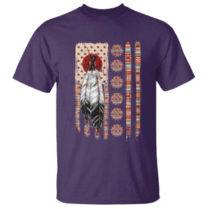 Proud Native American Flag T Shirt Tribal Sunflower Indigenous Peoples Day Gift