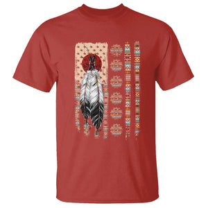 Proud Native American Flag T Shirt Tribal Sunflower Indigenous Peoples Day Gift