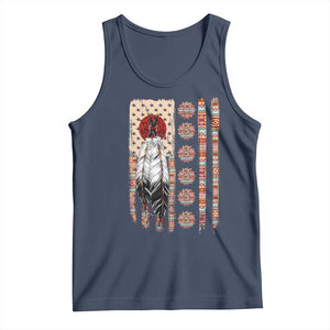 Proud Native American Flag Tank Top Tribal Sunflower Indigenous Peoples Day Gift