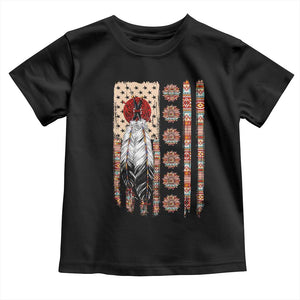 Proud Native American Flag Toddler T Shirt Tribal Sunflower Indigenous Peoples Day Gift