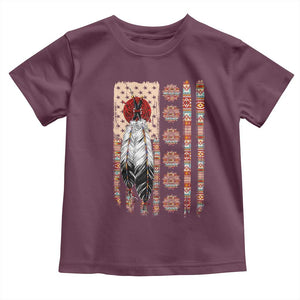 Proud Native American Flag Toddler T Shirt Tribal Sunflower Indigenous Peoples Day Gift