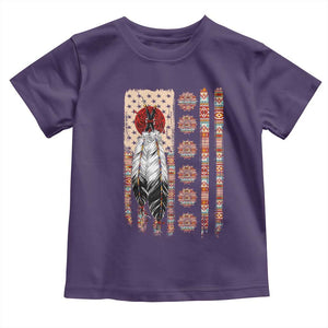 Proud Native American Flag Toddler T Shirt Tribal Sunflower Indigenous Peoples Day Gift