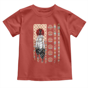 Proud Native American Flag Toddler T Shirt Tribal Sunflower Indigenous Peoples Day Gift