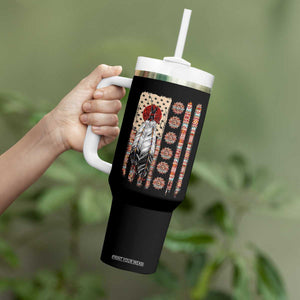 Proud Native American Flag Tumbler With Handle Tribal Sunflower Indigenous Peoples Day Gift