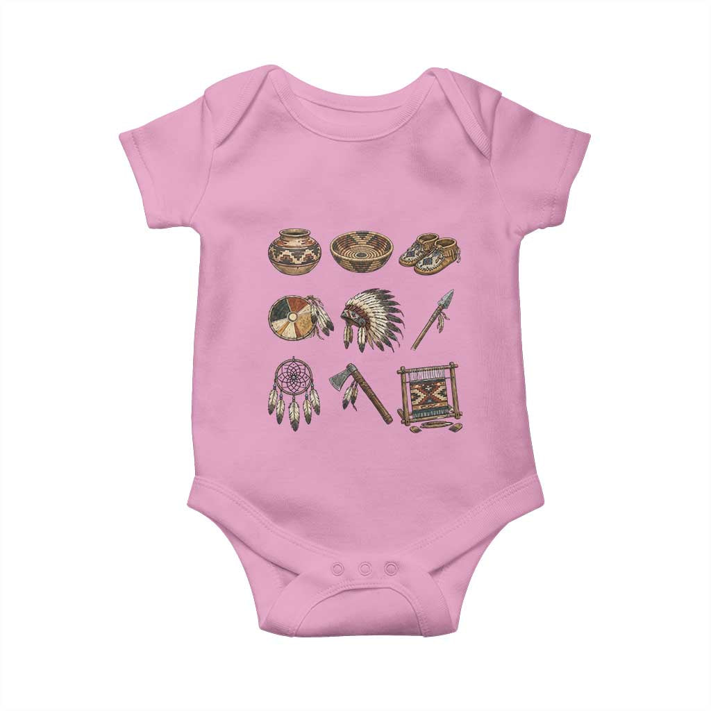 Indigenous Cultural Artifacts Baby Onesie Native American Heritage Graphic