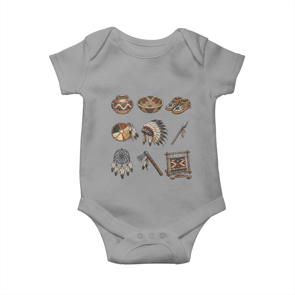 Indigenous Cultural Artifacts Baby Onesie Native American Heritage Graphic
