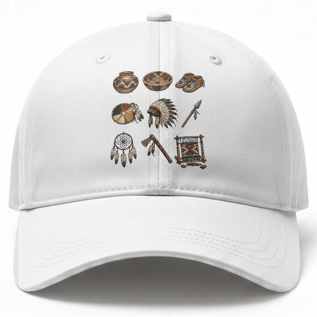 Indigenous Cultural Artifacts Baseball Cap Native American Heritage Graphic TS12 Print Your Wear