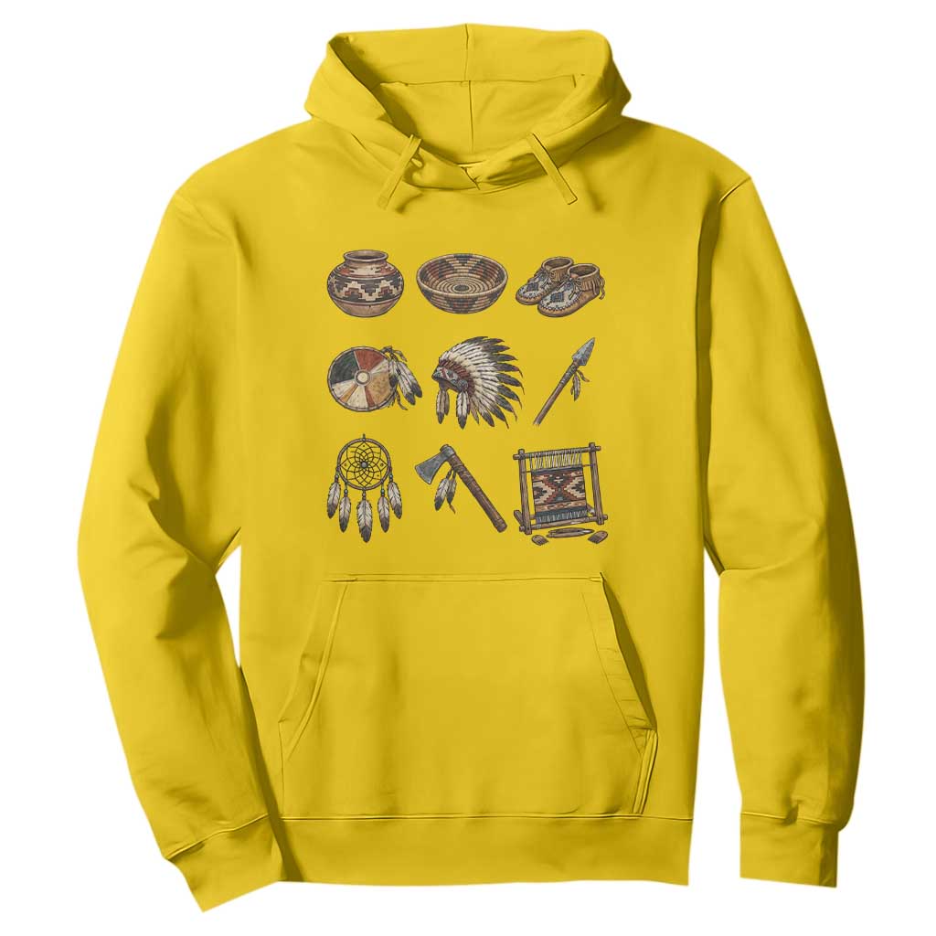 Indigenous Cultural Artifacts Hoodie Native American Heritage Graphic