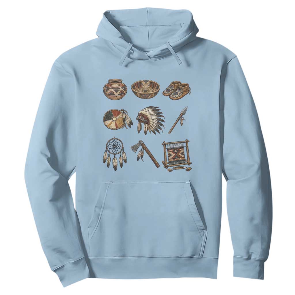 Indigenous Cultural Artifacts Hoodie Native American Heritage Graphic