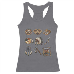 Indigenous Cultural Artifacts Racerback Tank Top Native American Heritage Graphic