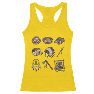 Indigenous Cultural Artifacts Racerback Tank Top Native American Heritage Graphic