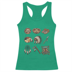 Indigenous Cultural Artifacts Racerback Tank Top Native American Heritage Graphic