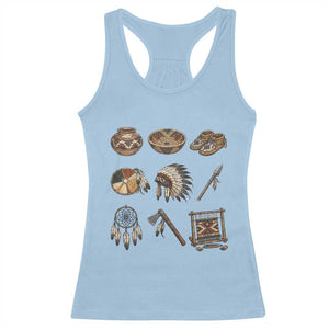 Indigenous Cultural Artifacts Racerback Tank Top Native American Heritage Graphic