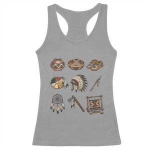 Indigenous Cultural Artifacts Racerback Tank Top Native American Heritage Graphic