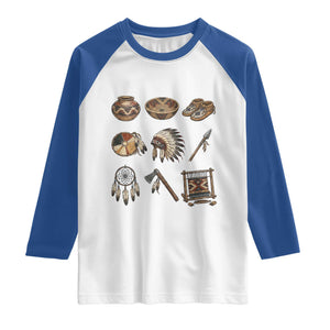 Indigenous Cultural Artifacts Raglan Shirt Native American Heritage Graphic