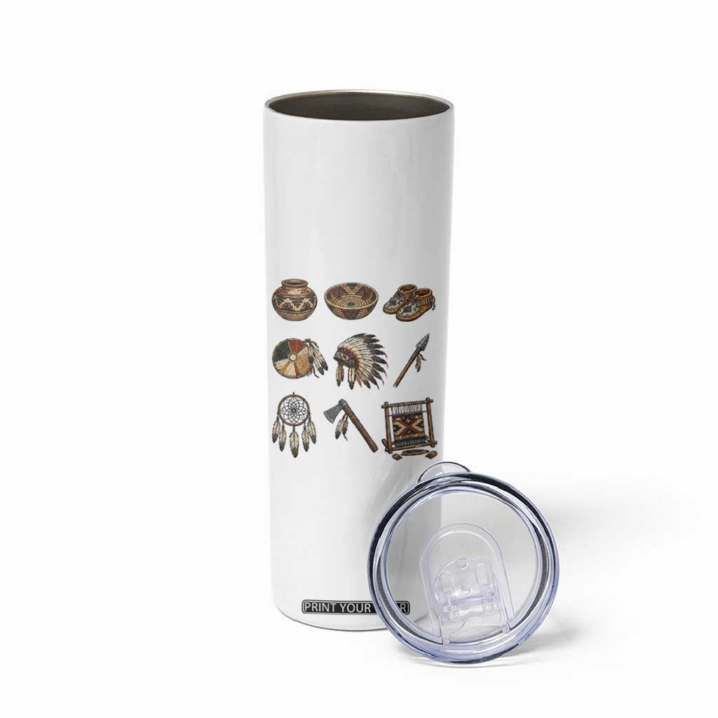 Indigenous Cultural Artifacts Skinny Tumbler Native American Heritage Graphic