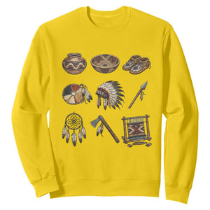 Indigenous Cultural Artifacts Sweatshirt Native American Heritage Graphic