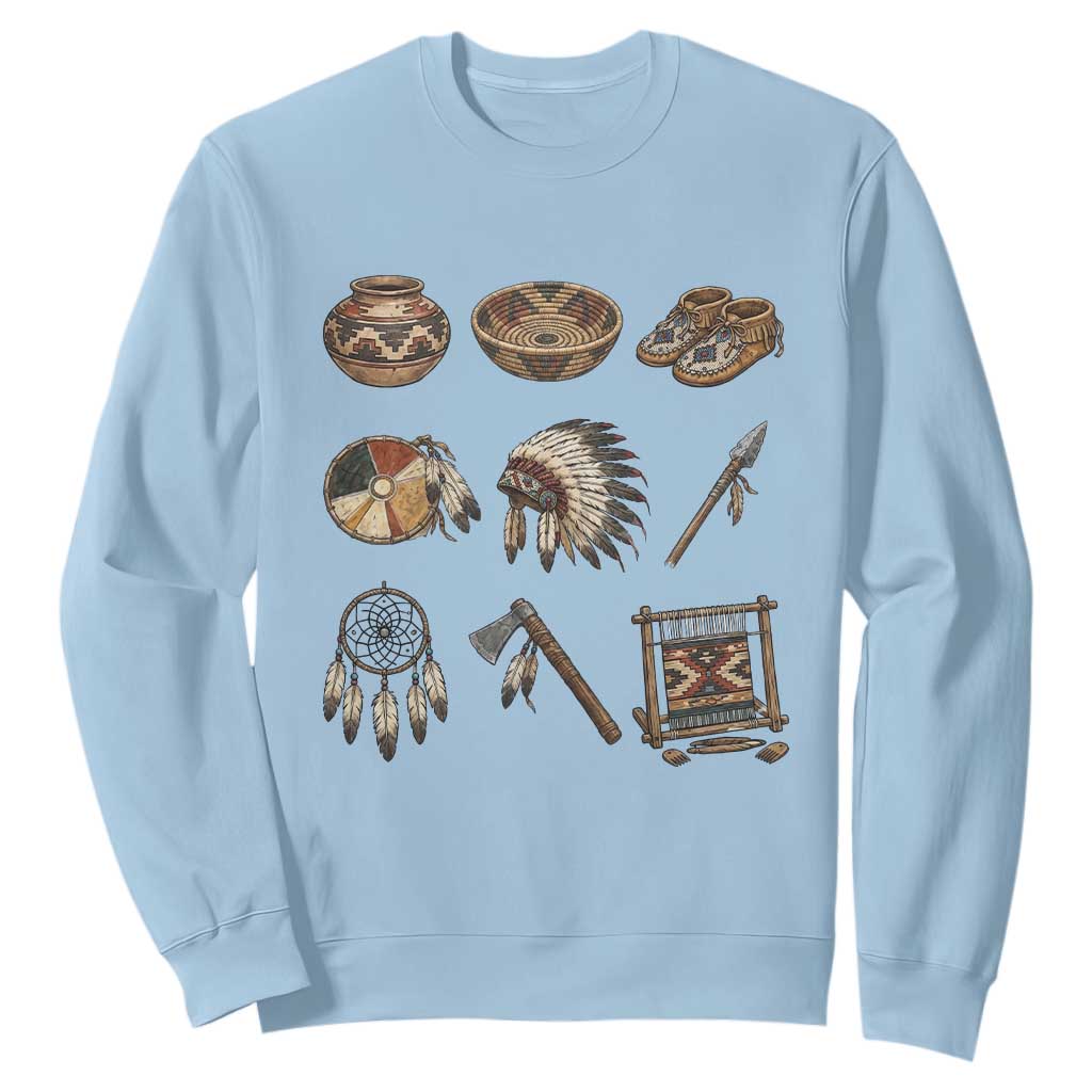 Indigenous Cultural Artifacts Sweatshirt Native American Heritage Graphic