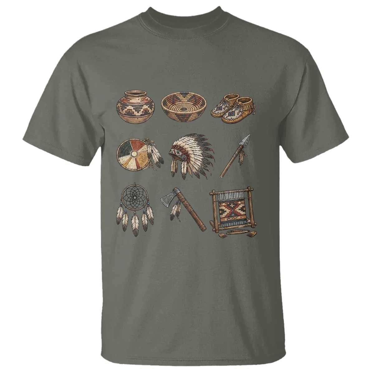 Indigenous Cultural Artifacts T Shirt Native American Heritage Graphic