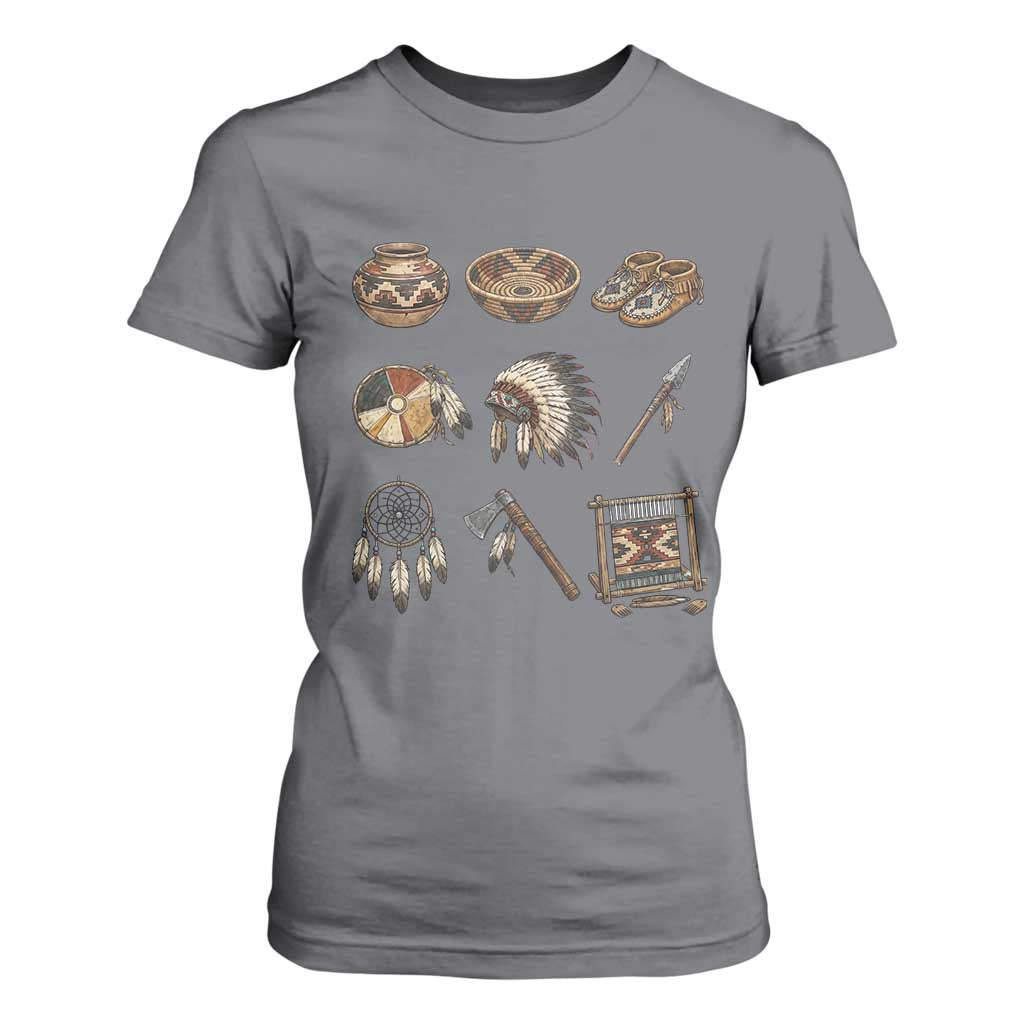 Indigenous Cultural Artifacts T Shirt For Women Native American Heritage Graphic