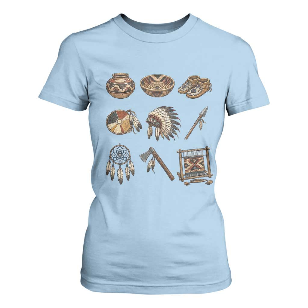 Indigenous Cultural Artifacts T Shirt For Women Native American Heritage Graphic