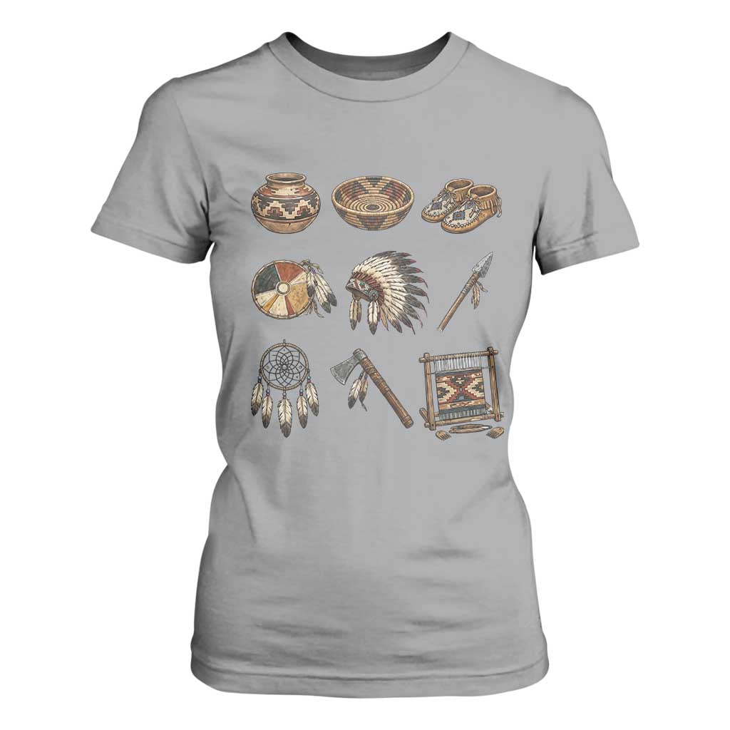 Indigenous Cultural Artifacts T Shirt For Women Native American Heritage Graphic