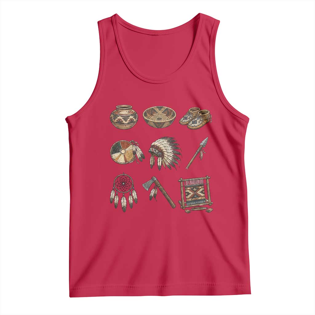 Indigenous Cultural Artifacts Tank Top Native American Heritage Graphic