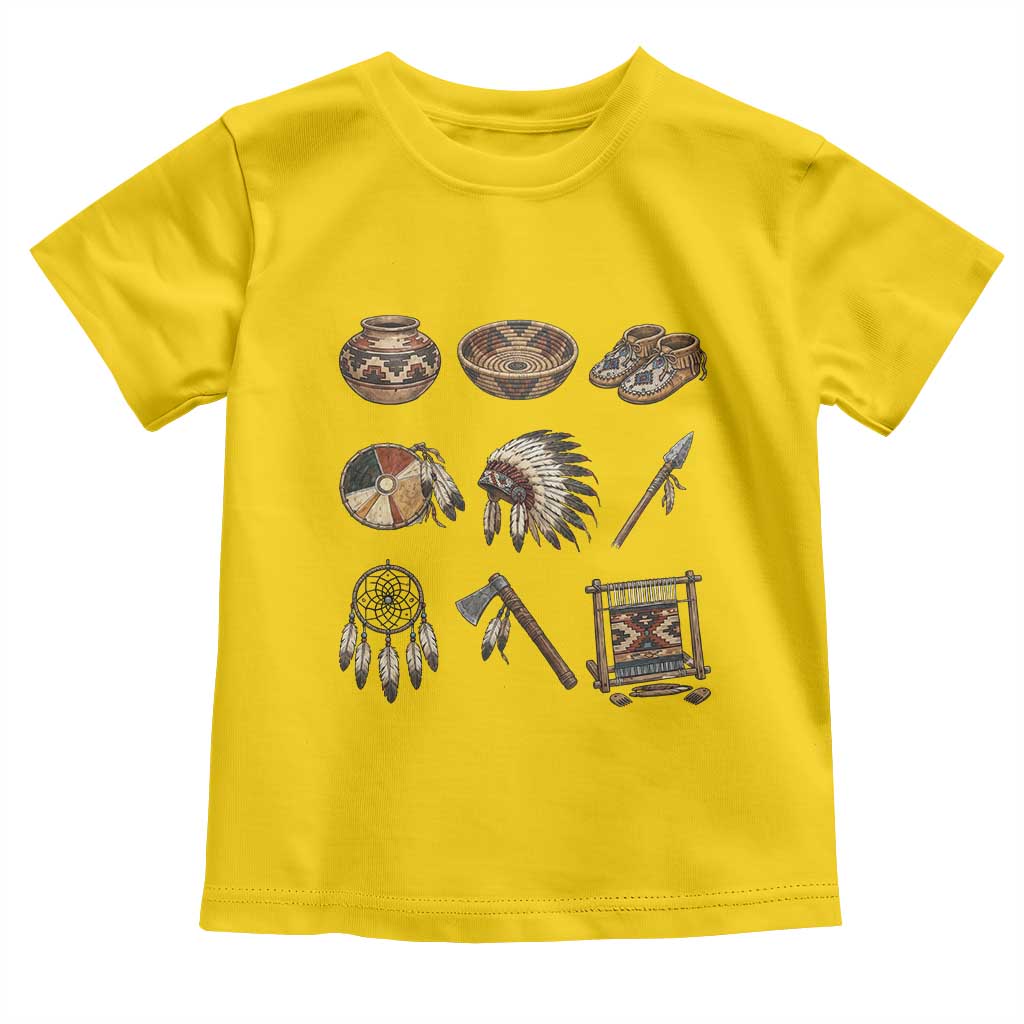 Indigenous Cultural Artifacts Toddler T Shirt Native American Heritage Graphic