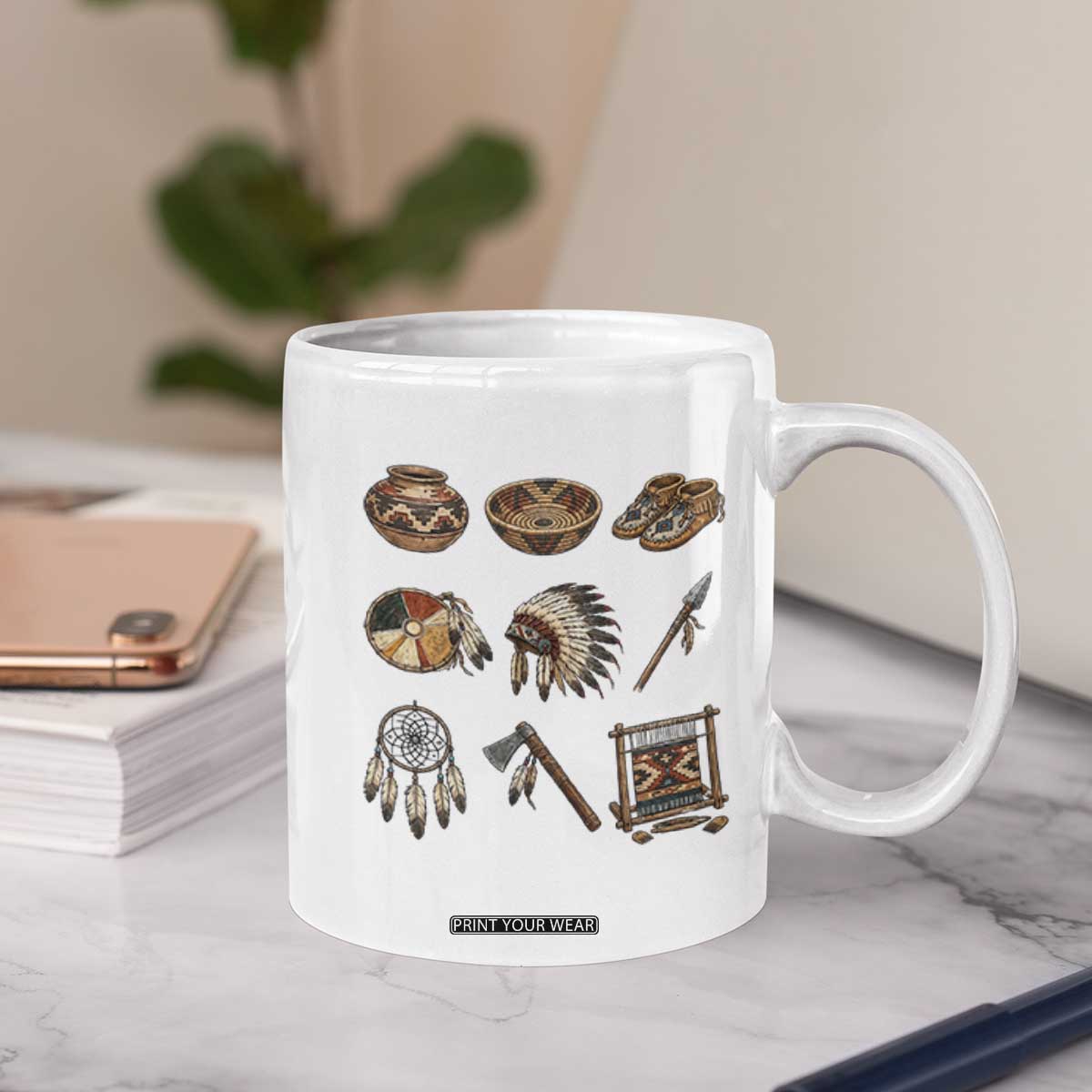 Indigenous Cultural Artifacts Coffee Mug Native American Heritage Graphic