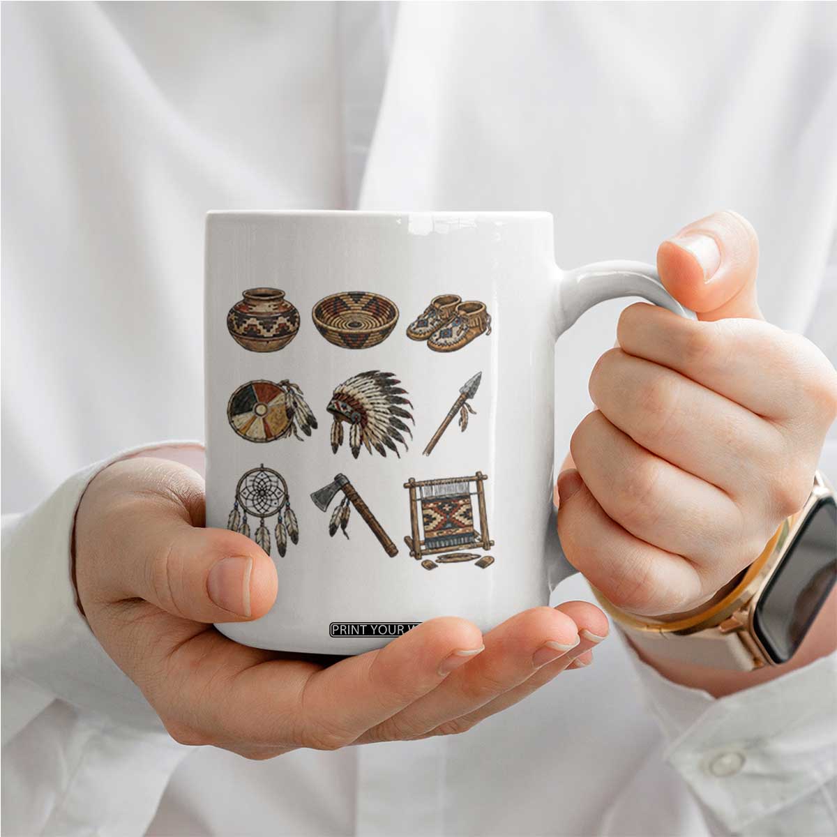 Indigenous Cultural Artifacts Coffee Mug Native American Heritage Graphic