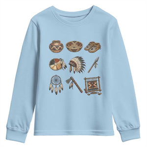 Indigenous Cultural Artifacts Youth Sweatshirt Native American Heritage Graphic