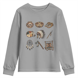 Indigenous Cultural Artifacts Youth Sweatshirt Native American Heritage Graphic
