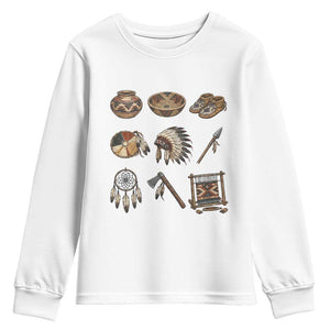 Indigenous Cultural Artifacts Youth Sweatshirt Native American Heritage Graphic