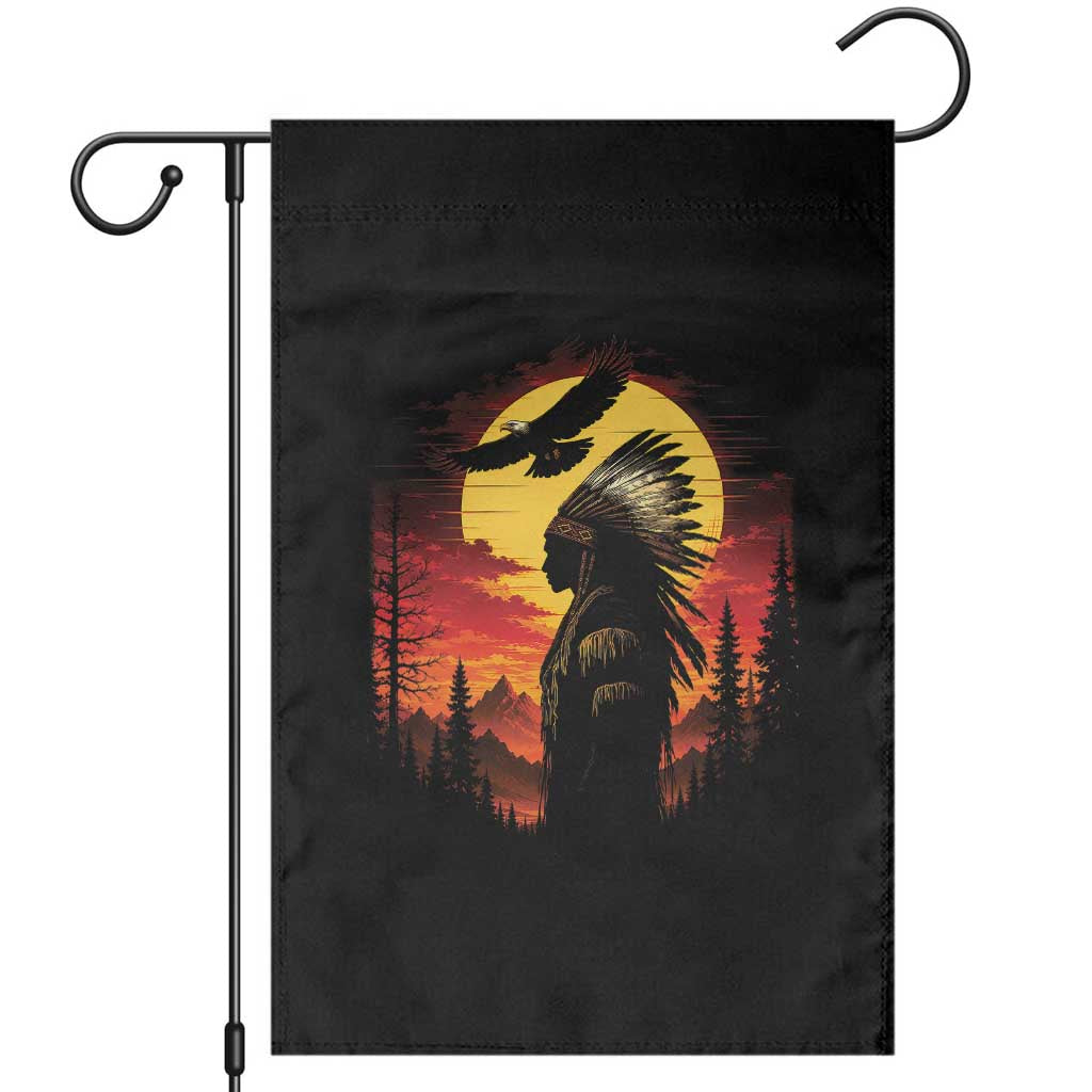 Vintage Native American Warrior Garden Flag Indigenous Heritage Pride TS12 Black Print Your Wear