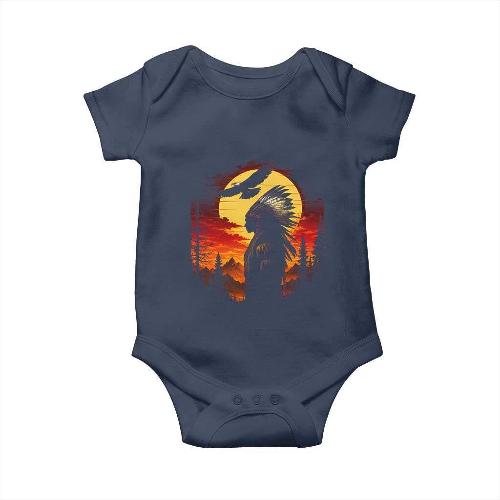Vintage Native American Warrior Baby Onesie Indigenous Heritage Pride