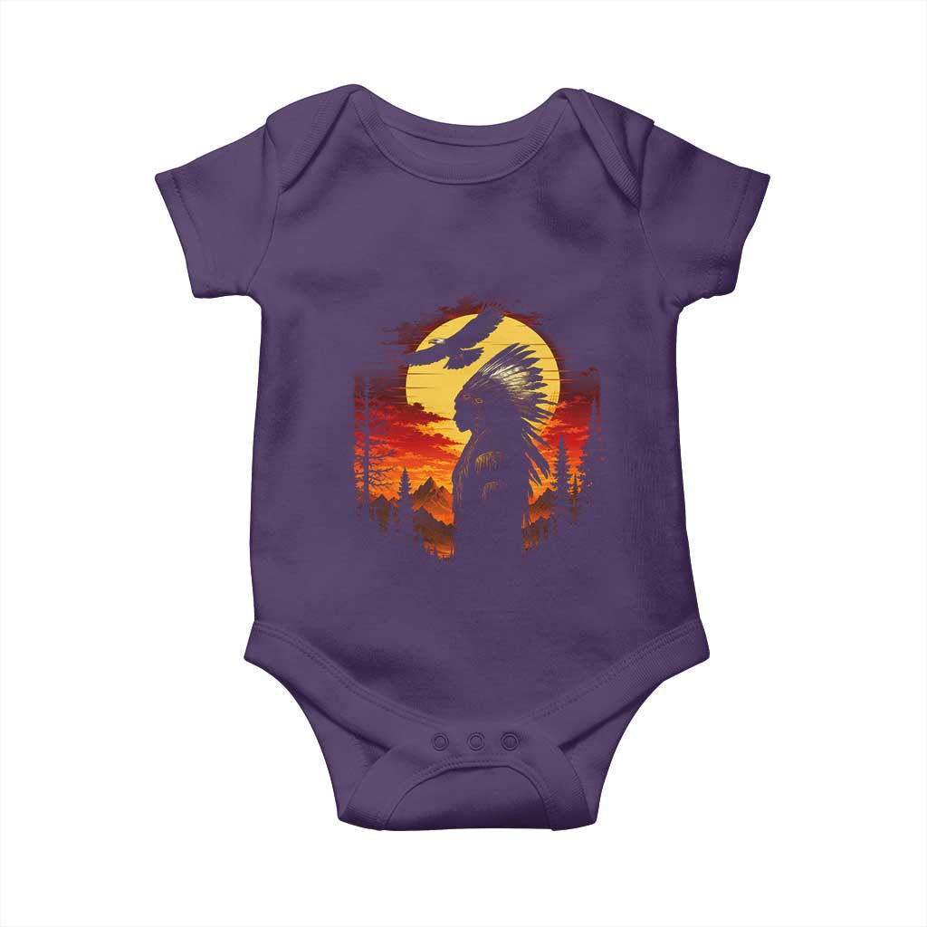 Vintage Native American Warrior Baby Onesie Indigenous Heritage Pride