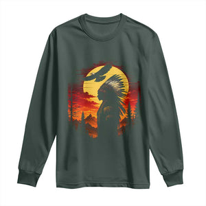 Vintage Native American Warrior Long Sleeve Shirt Indigenous Heritage Pride