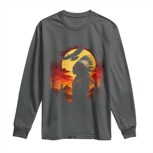 Vintage Native American Warrior Long Sleeve Shirt Indigenous Heritage Pride
