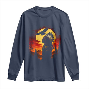 Vintage Native American Warrior Long Sleeve Shirt Indigenous Heritage Pride